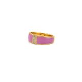 18K Gold Ring with Embellished Stone Design In Colorful