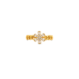 18K Gold Ring with Snowflakes Design