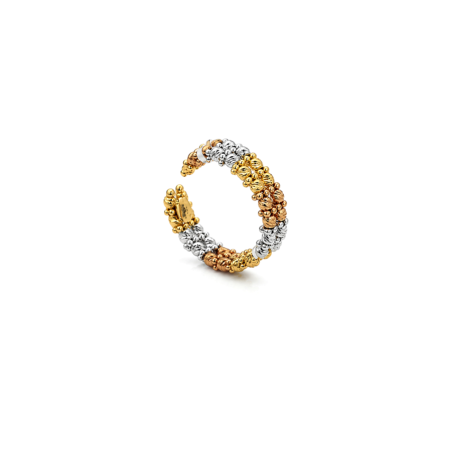 18K Gold Ring with Double Row Design