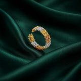 18K Gold Ring with Double Row Design