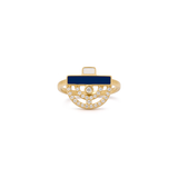 18K Gold Ring with Semi-Circular Design