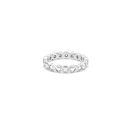 18K White Gold Ring with Gemstones Design