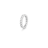18K White Gold Wedding Band with Paved Sparkling Stones Design
