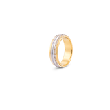18K Gold Wedding Band with Corzel Two-Tone Design