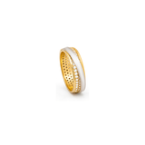18K Gold Wedding Band with Mesa Shining Details Design