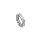18K White Gold Wedding Band with Kenzi Shining Gemstones Design