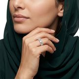 18K Gold Ring with Bridget Sparkling Stones Design
