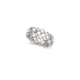18K White Gold Wedding Ring with Sparkling Stones Design