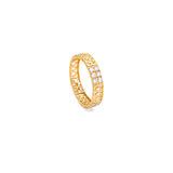 18K Gold Wedding Band with Ouro Shining Gemstones Design