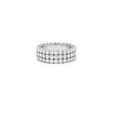 18K White Gold Ring with Rosie Sparkling Stones Design In White