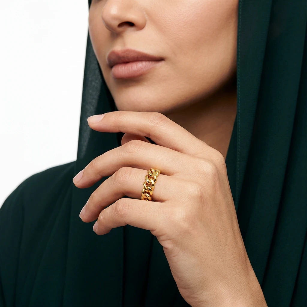 18K Gold Wedding Ring with Ropes Authenticity Design