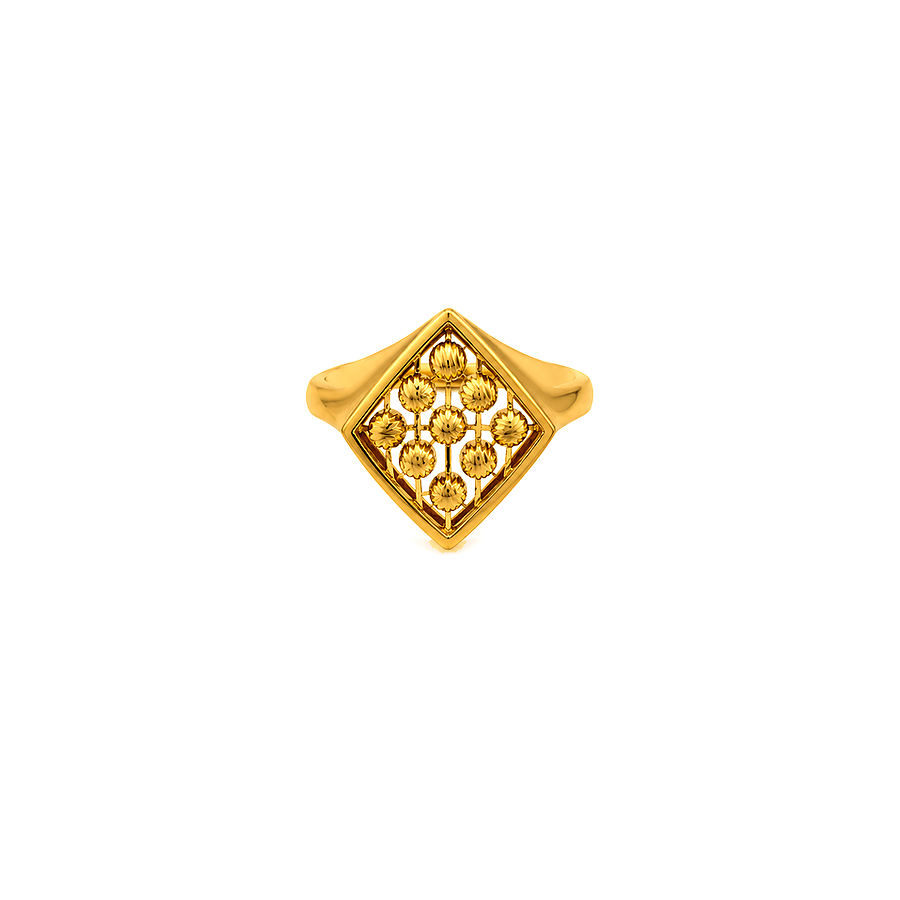 21K Gold Ring With Small Circles Design
