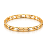 21K gold bangle Dorica Korat with a two-tone beaded rail design
