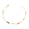 18K Gold Fluid Chain with Colorful Marquise Design