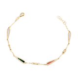 18K Gold Fluid Chain with Colorful Marquise Design