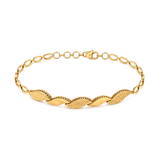 18K Bracelet with Sequential Leaves Design