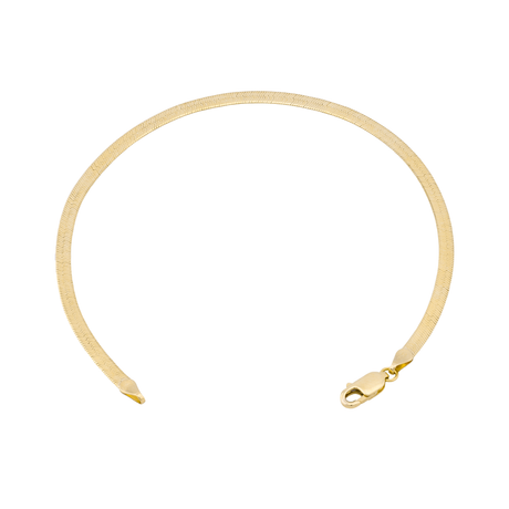 انسيال ذهب عيار 18 بتصميم سلسلة عريضة