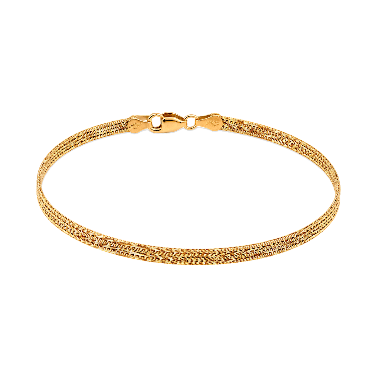 18K Gold Chain Bracelet Interlocking Links Design