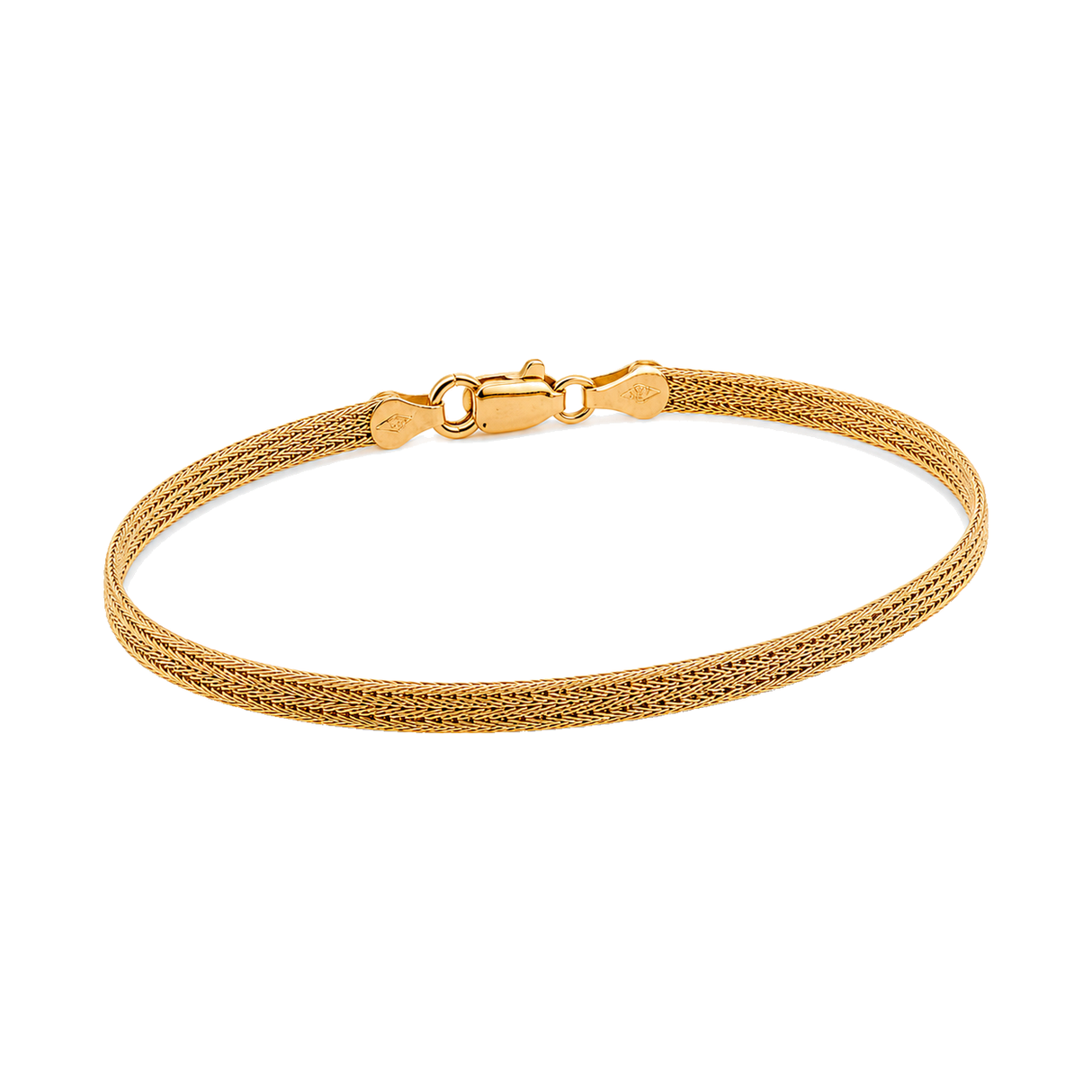 18K Gold Chain Bracelet Interlocking Links Design
