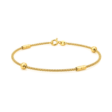 18K Gold Chain Bracelet Sparkling Beads Design