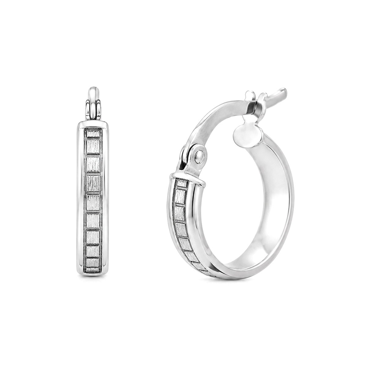 18K White Gold Earrings with Circular Design