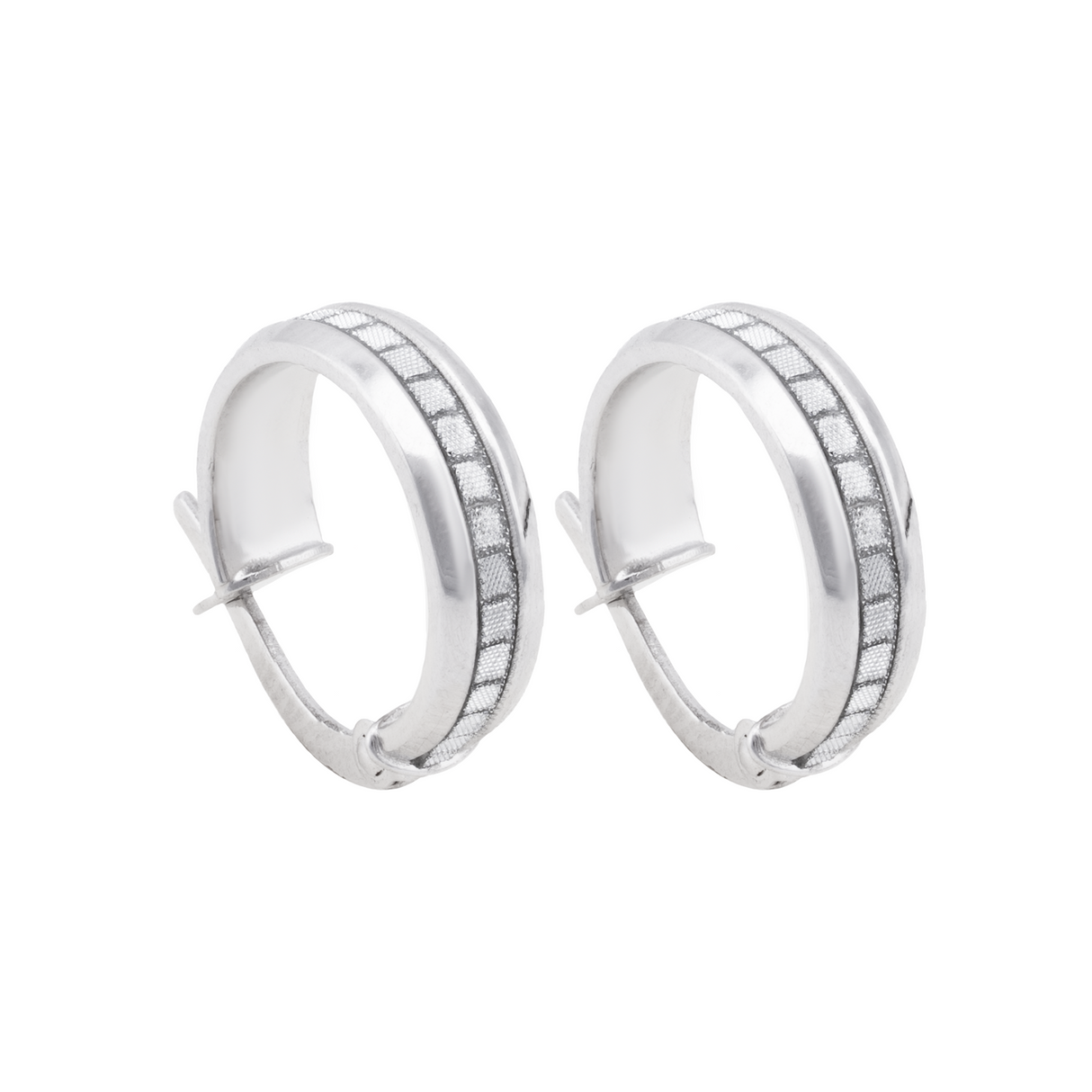 18K Gold Earrings with Circular Design