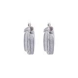 18K Gold Earrings with Shiny Parallel Lines Design