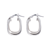 18K Gold Earrings with Shiny Parallel Lines Design