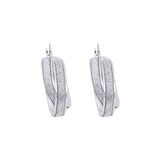 18K Gold Earrings with Shiny Parallel Lines Design
