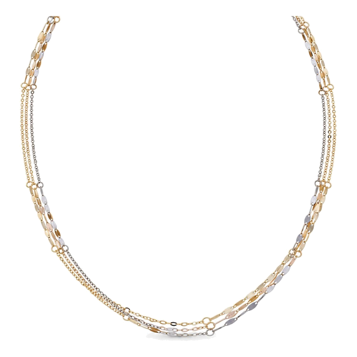 18K Gold Necklace with Layers Design