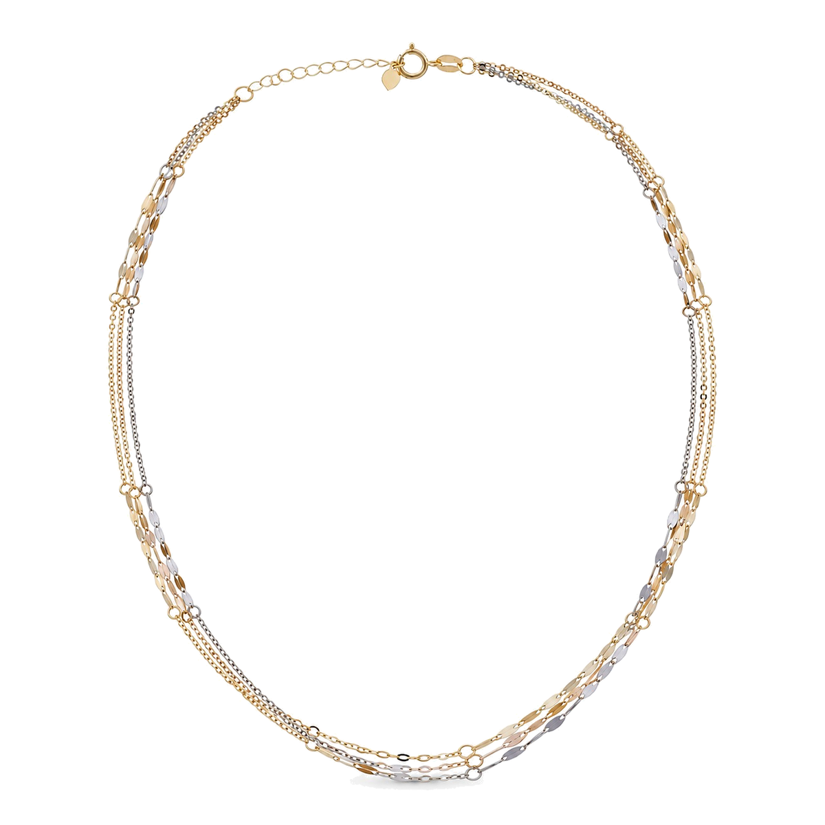 18K Gold Necklace with Layers Design