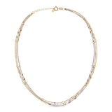 18K Gold Necklace with Layers Design