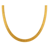 18K Gold Necklace with Long Engraved Flat