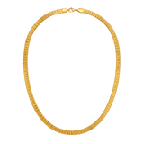 18K Gold Necklace with Long Engraved Flat
