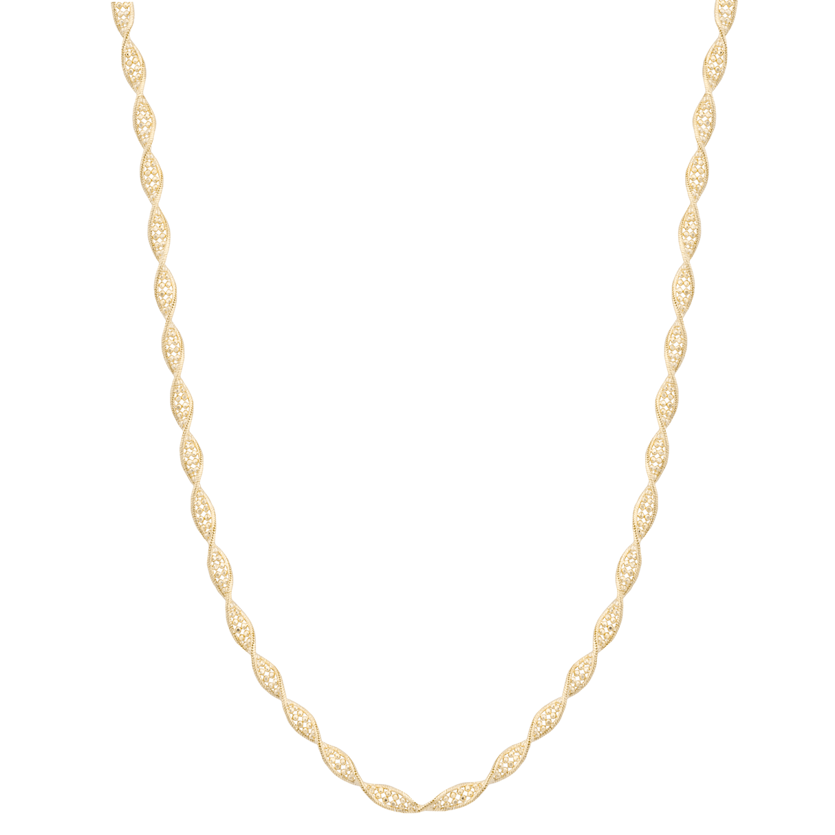 18K Gold Necklace with Harmonious Twisted Design