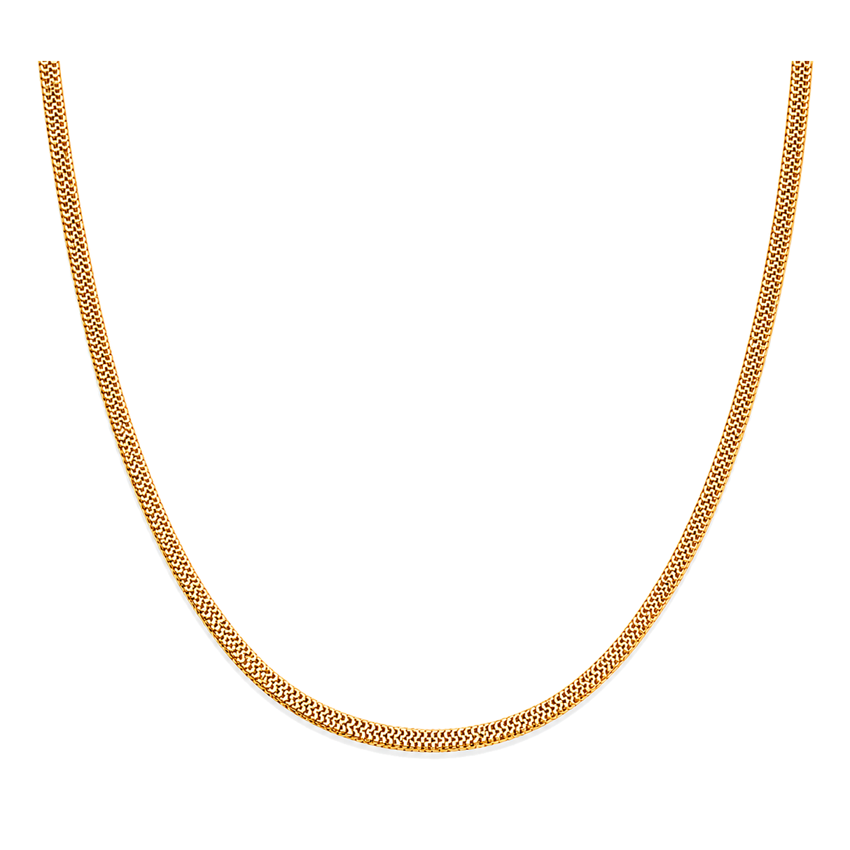 18K Gold Necklace with Flat Design