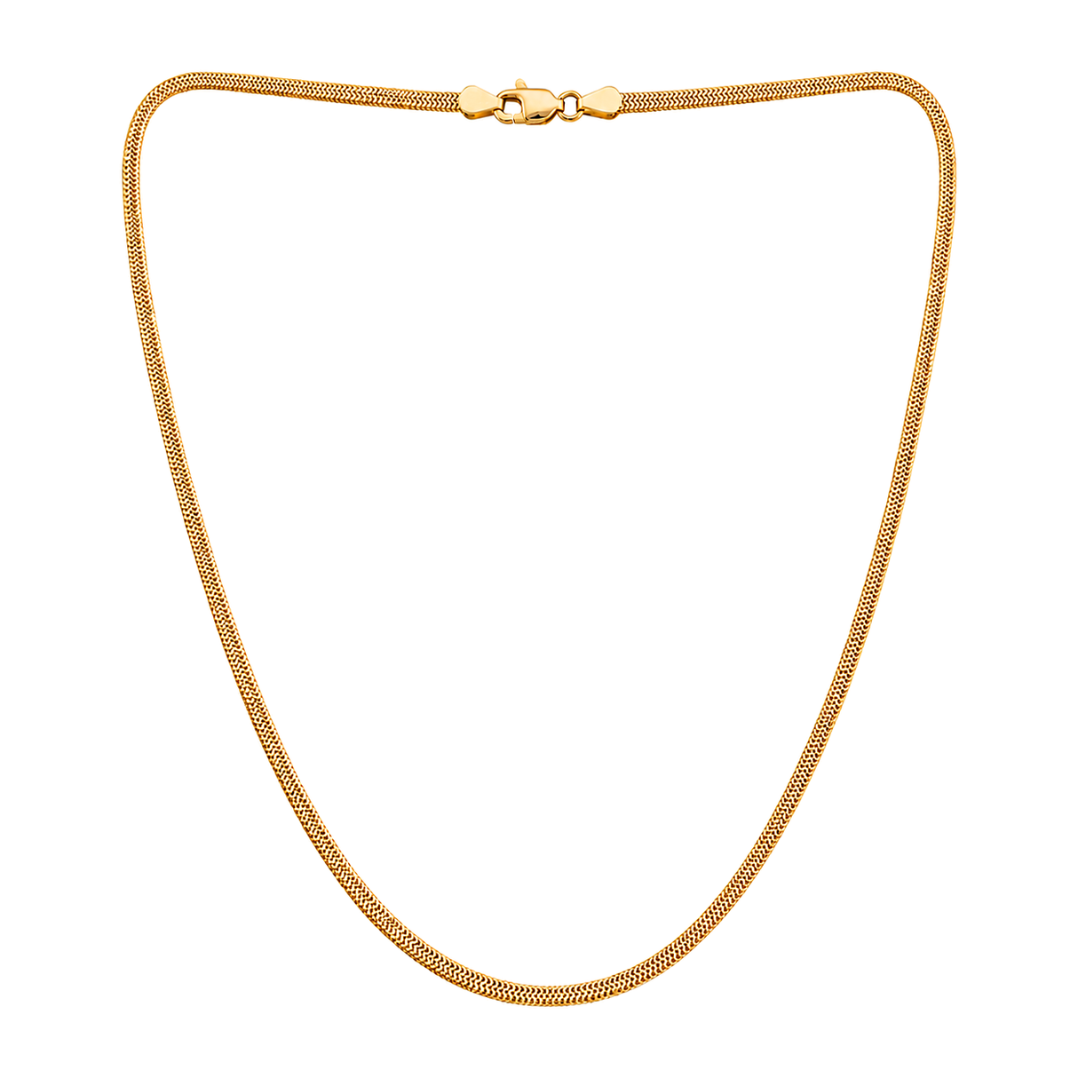 18K Gold Necklace with Flat Design