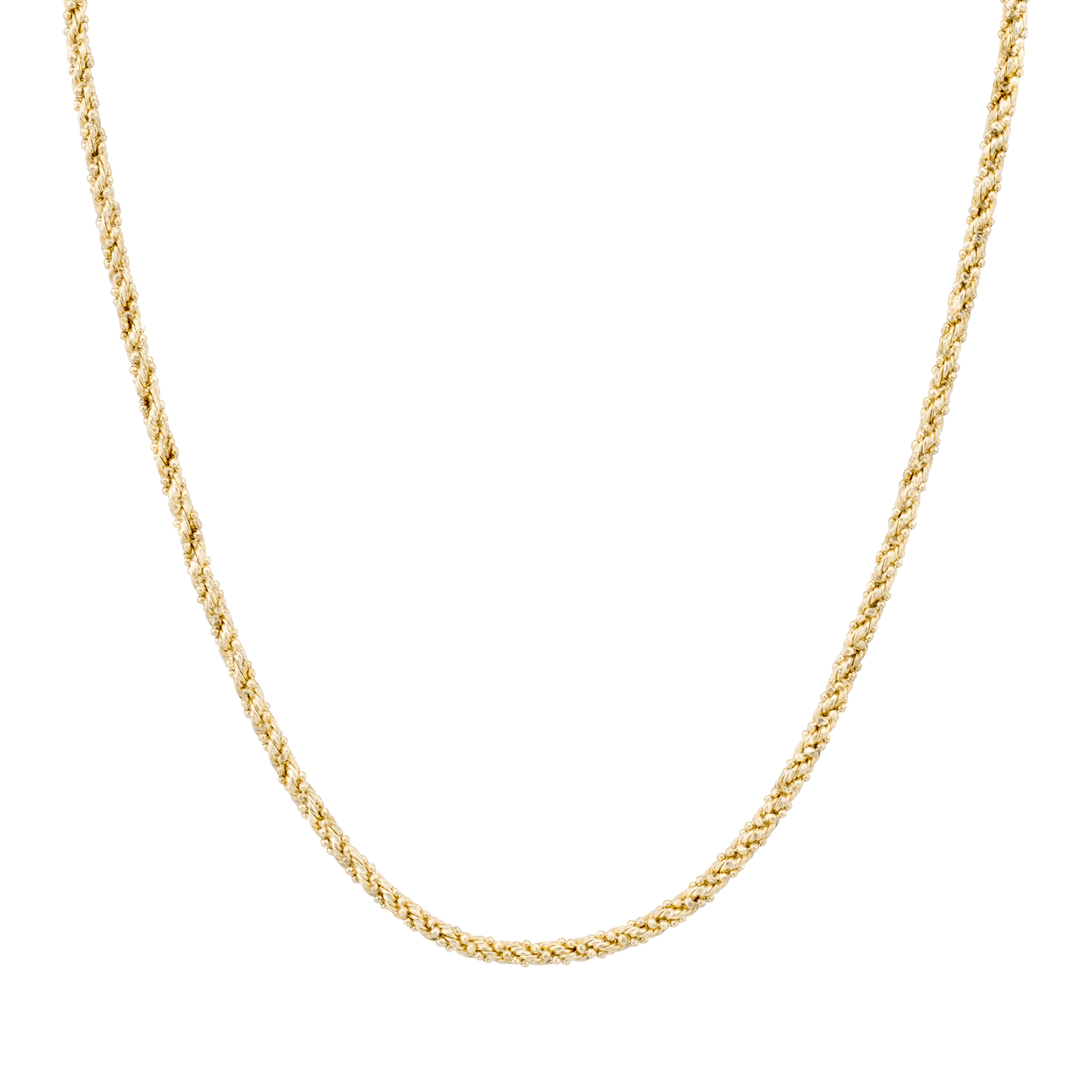18K Gold Necklace with Braided Design