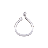 18K White Gold Ring with Contemporary Open Design