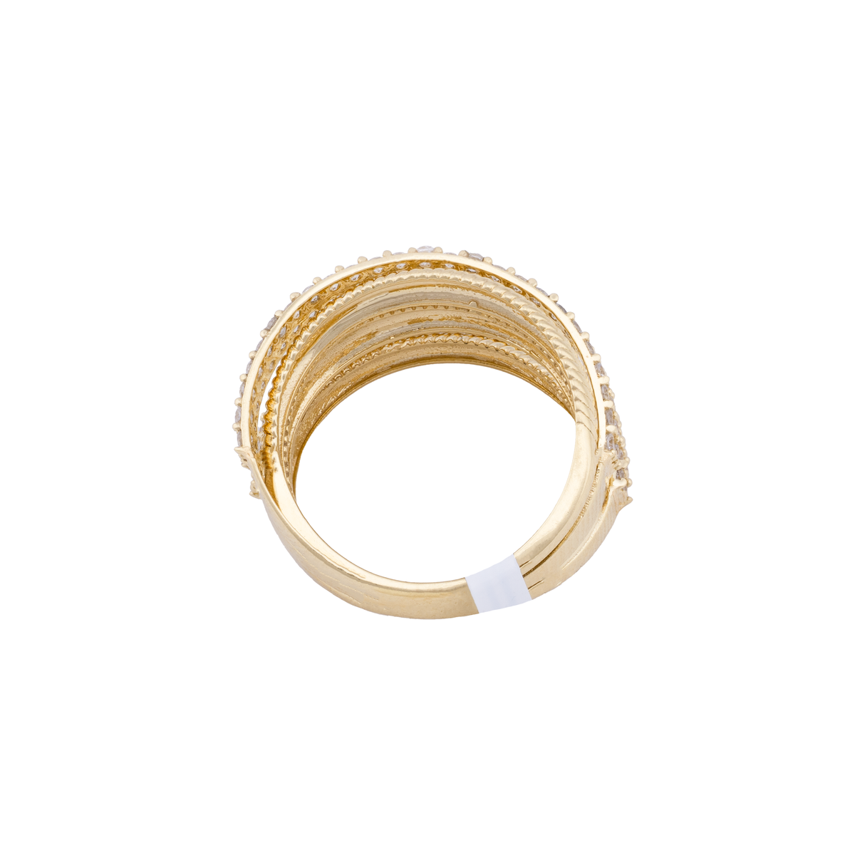 18K Gold Ring with Ribbed Engravings