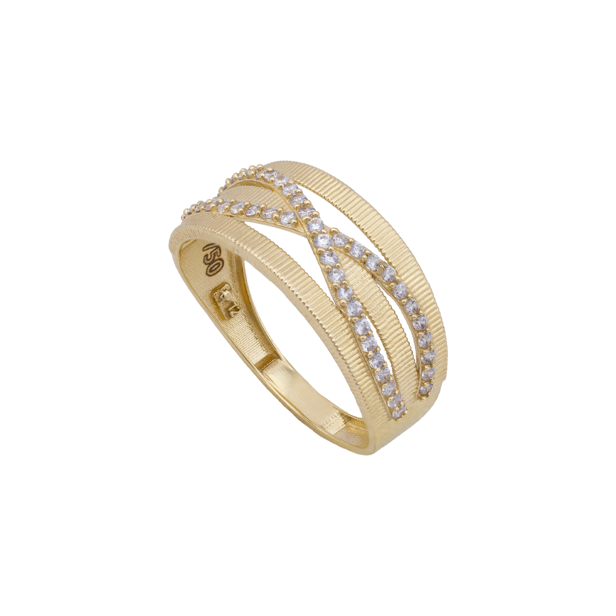 18K Gold Ring with Elegant Interlocking Design