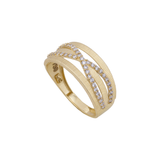 18K Gold Ring with Elegant Interlocking Design