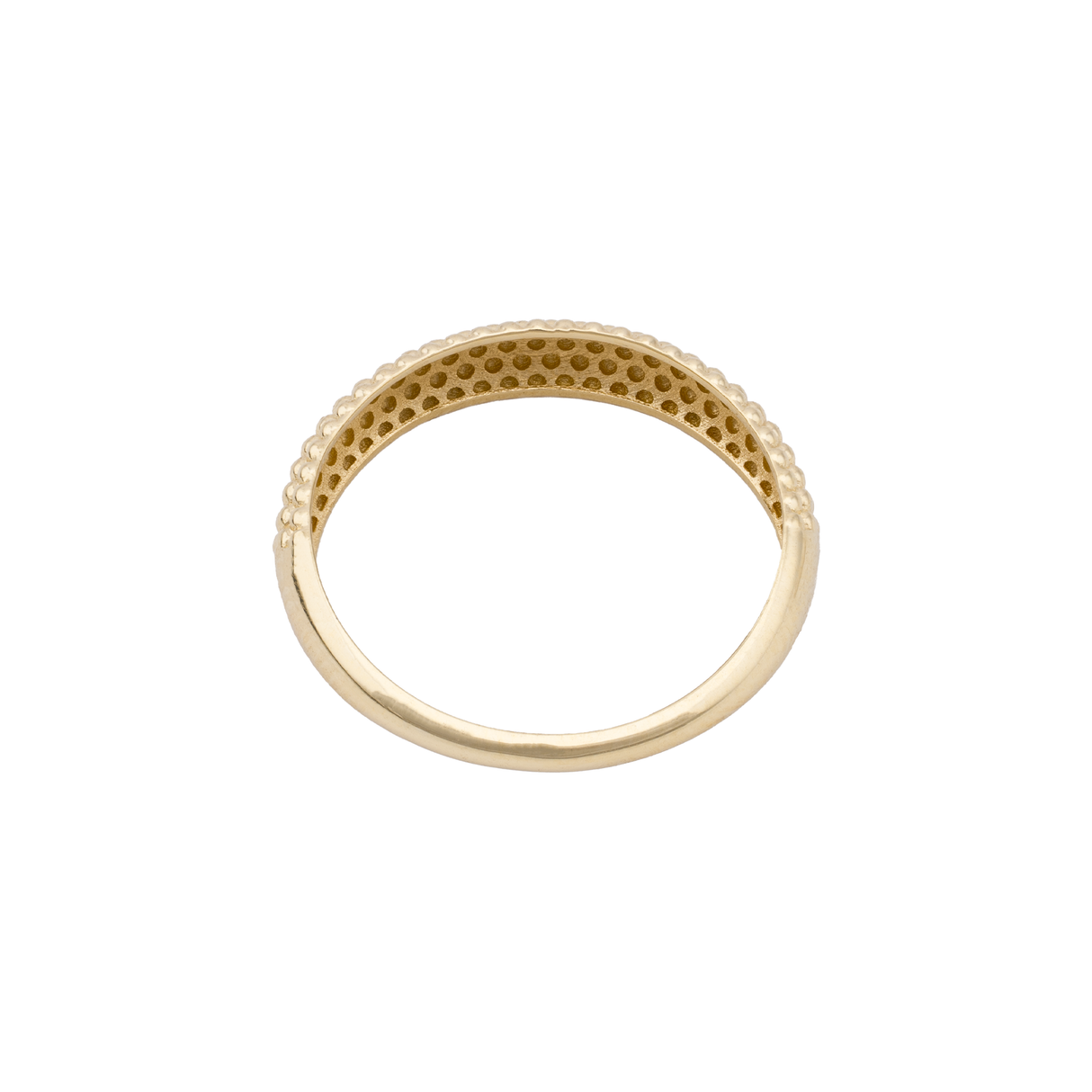 18K Gold Ring with Twins Two Layer Paved Design