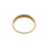 18K Gold Ring with Twins Two Layer Paved Design