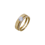 18K Gold Ring with Twins Double Design