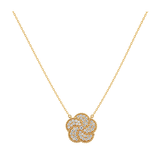 18K Gold Necklace with Flower Design