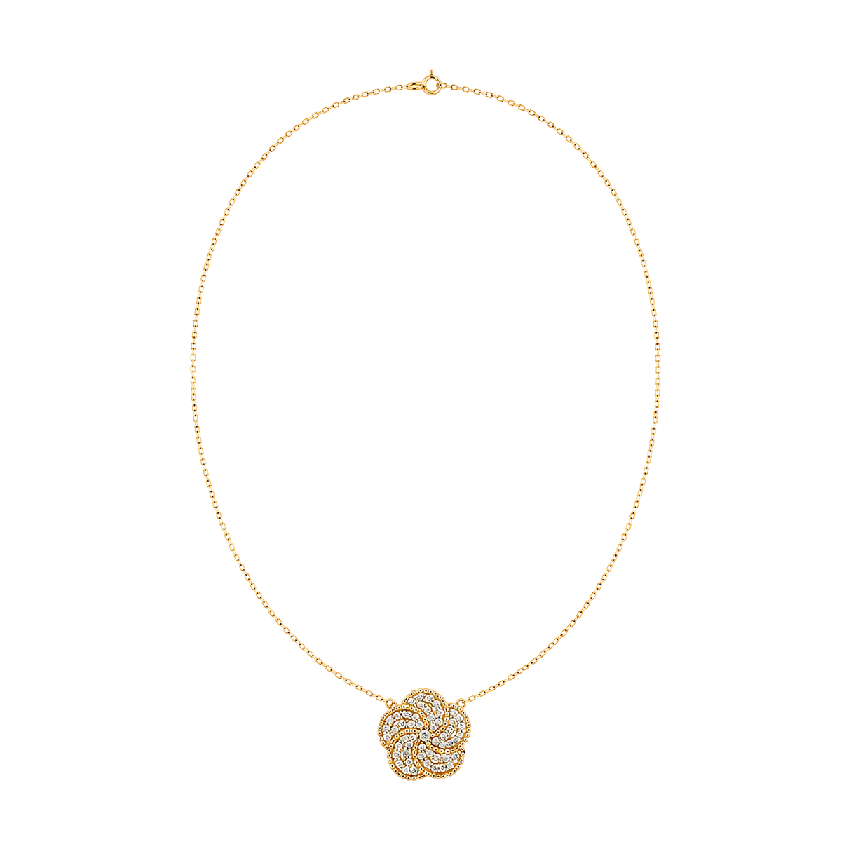 18K Gold Necklace with Flower Design
