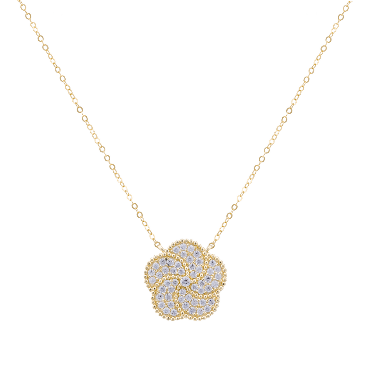 18K Gold Pendant with Flower Design