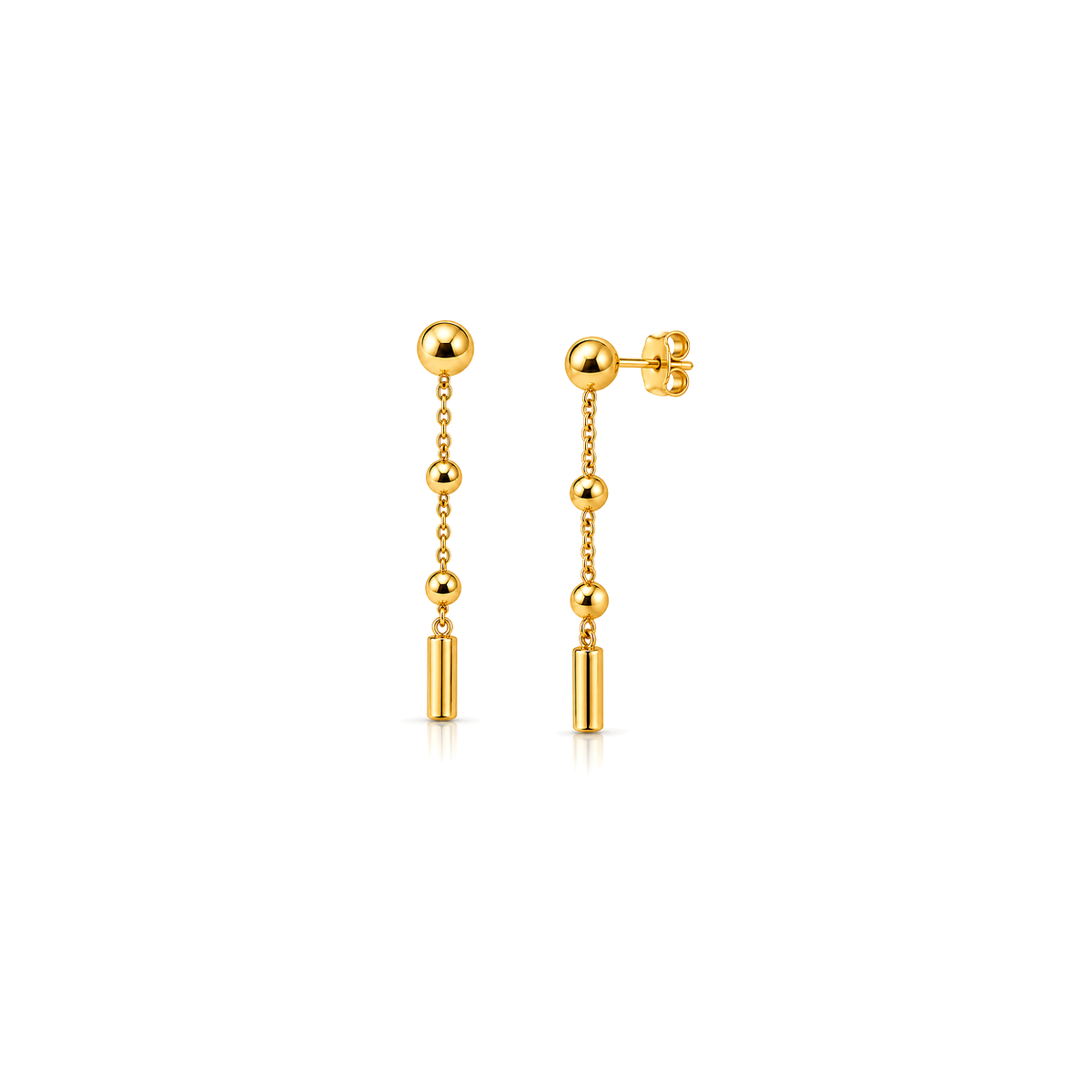 21K Gold Set with Hanging Ball Design
