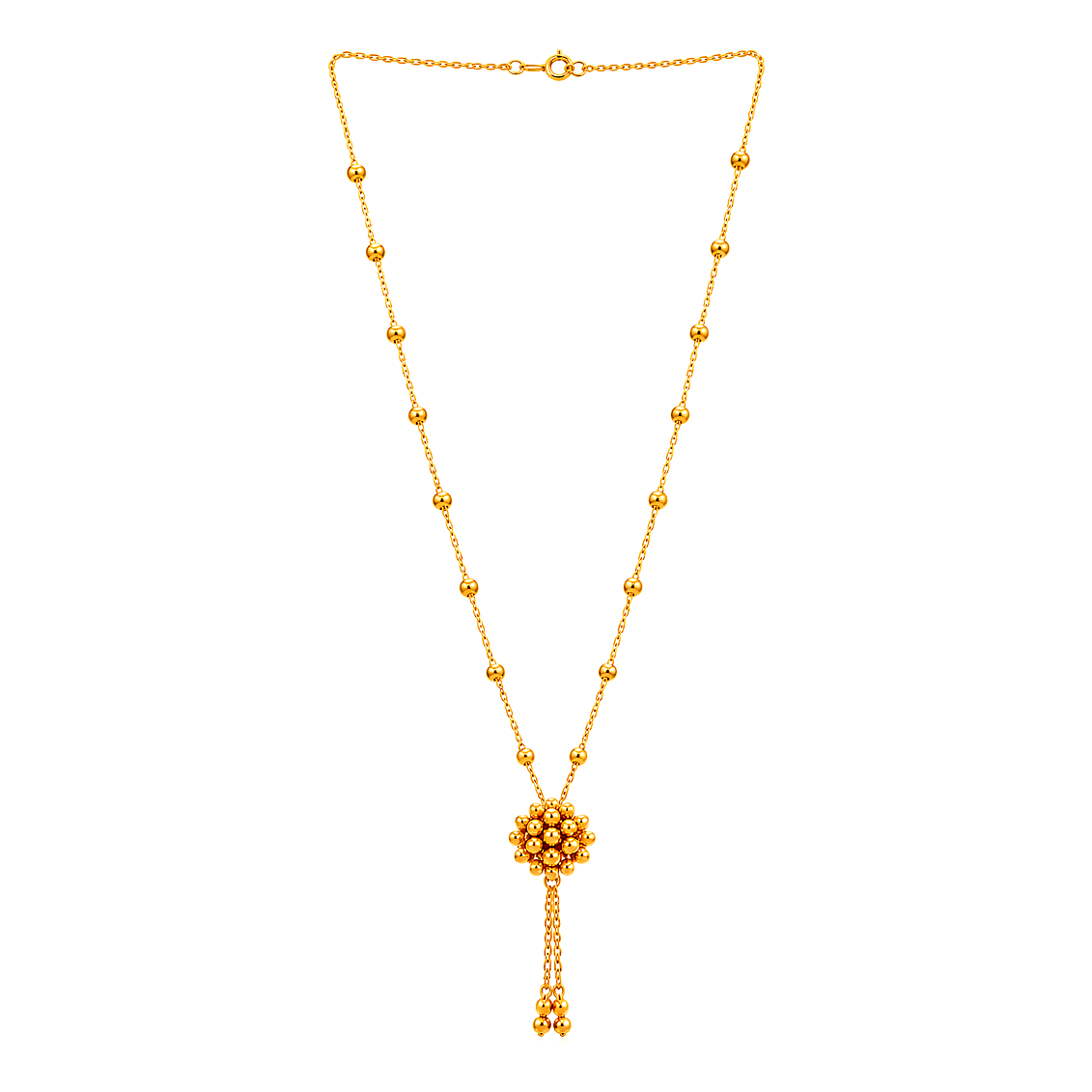 21K Gold Set with Beaded Cluster Design